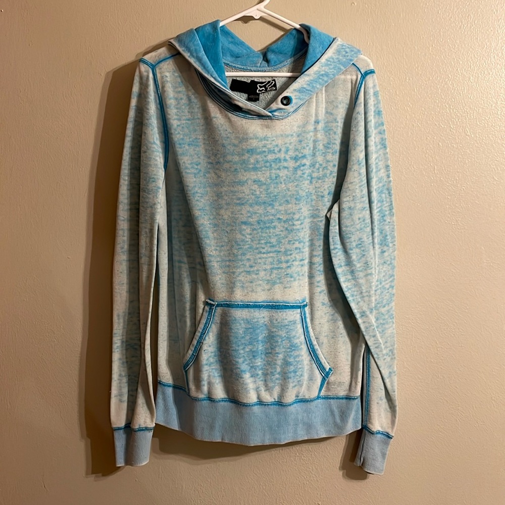 Blue FOX burnout hoodie